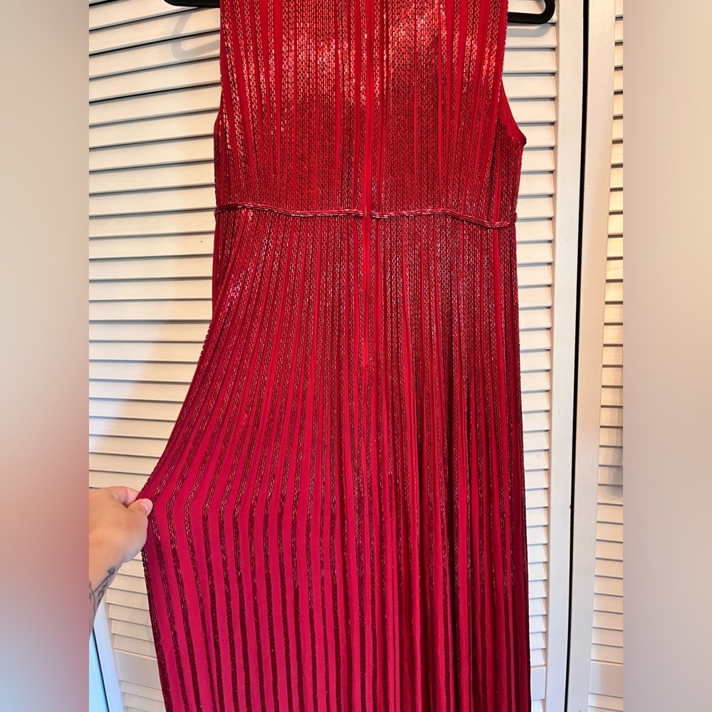 Zac Posen Fall 2015 Hand-Embroidered Bugle-Beaded Red Cocktail Dress, Si… - Picture 9 of 11